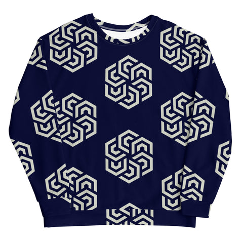 NOSCE Oversize Symbol Navy & Gray Unisex Sweatshirt
