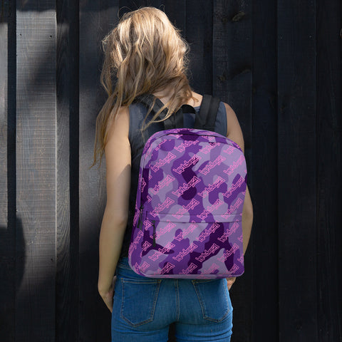 igetzbuzy purple camo lux print backpack